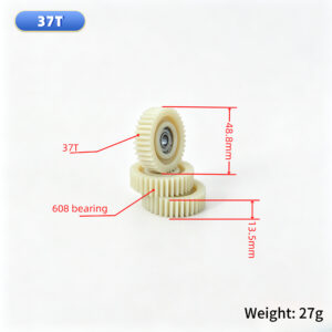 37‑Tooth Straight Nylon Gear for E‑Bike Hub Motor, ∅48.8×13.5mm, 608 Bearing