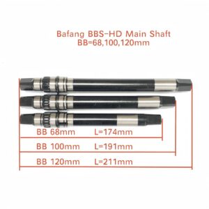 Bafang BBS-HD Main Shaft Square Spindle, BB 68mm 100mm 120mm Optional, Replacement Axle for BBSHD Mid Drive Motor, Not for BBS01 BBS02