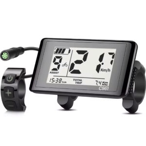 C961 E-Bike LCD Display 2.7" HD Screen, 0-9 Assist Levels, 36/43/48V IP65 Waterproof Display for Bafang BBS01 BBS02B BBSHD Mid Drive & Hub Motors