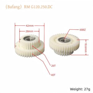 Bafang RM G120.250.DC Nylon Gear, 26T 40T Dual Gear with 688Z Bearing, Replacement Gear for Bafang G120 250W Ebike Hub Motor