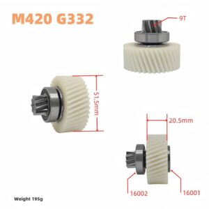 Bafang M420 G332 Mid Drive Motor Nylon Gear Replacement, 9T Helical Gear Assembly with 16001 & 16002 Bearings
