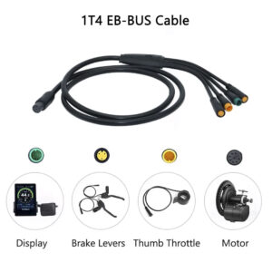 Waterproof Tongsheng EB‑BUS Extension Cable 1T1 1T2 1T3 1T4 for TSDZ2 TSDZ2B Mid‑Drive E‑bike Motor, 5PIN 6PIN Display Throttle Brake Wiring Harness Spare Part